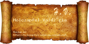 Holczapfel Valéria névjegykártya